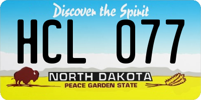 ND license plate HCL077