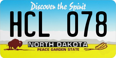 ND license plate HCL078