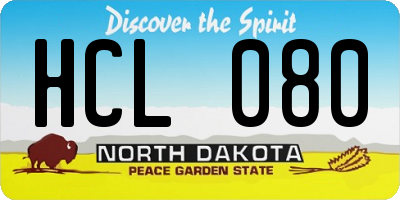 ND license plate HCL080