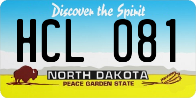 ND license plate HCL081