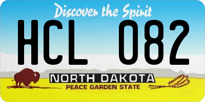 ND license plate HCL082