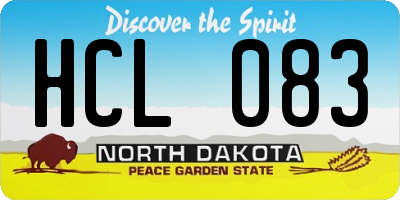 ND license plate HCL083