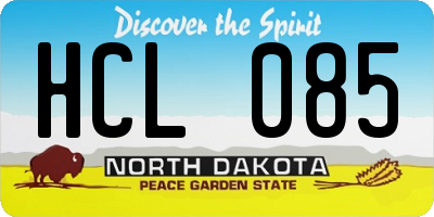 ND license plate HCL085