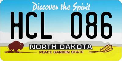 ND license plate HCL086