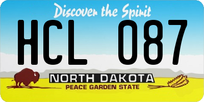 ND license plate HCL087