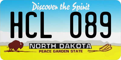 ND license plate HCL089