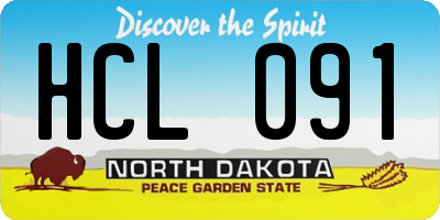 ND license plate HCL091