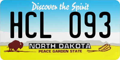 ND license plate HCL093