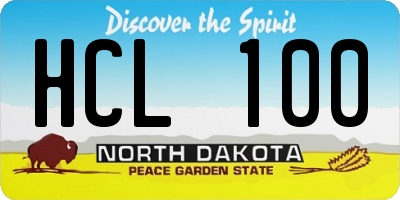 ND license plate HCL100