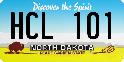 ND license plate HCL101