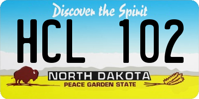 ND license plate HCL102