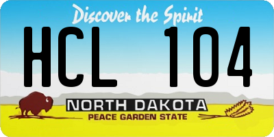 ND license plate HCL104