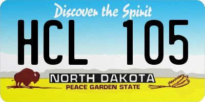 ND license plate HCL105