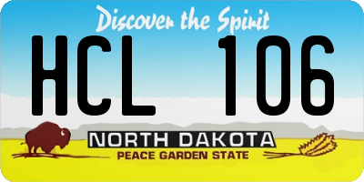 ND license plate HCL106