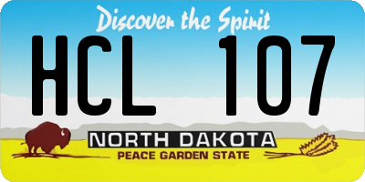 ND license plate HCL107