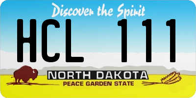 ND license plate HCL111