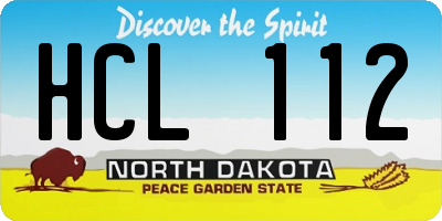 ND license plate HCL112