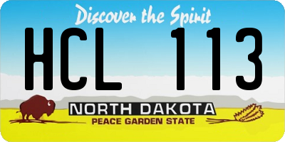 ND license plate HCL113