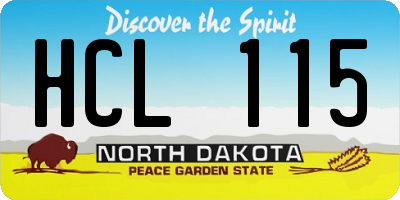 ND license plate HCL115