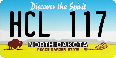 ND license plate HCL117