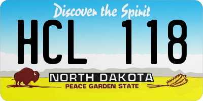 ND license plate HCL118