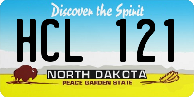 ND license plate HCL121