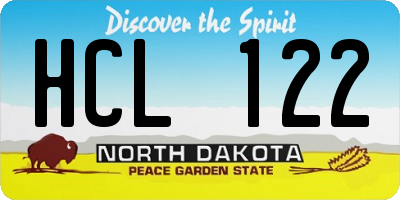 ND license plate HCL122