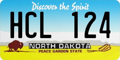 ND license plate HCL124