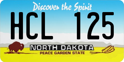 ND license plate HCL125