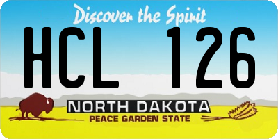 ND license plate HCL126