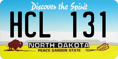 ND license plate HCL131