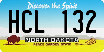 ND license plate HCL132