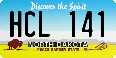 ND license plate HCL141