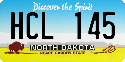 ND license plate HCL145