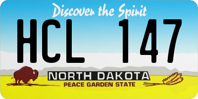 ND license plate HCL147