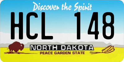 ND license plate HCL148