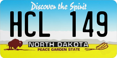 ND license plate HCL149