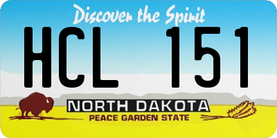 ND license plate HCL151