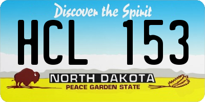 ND license plate HCL153