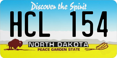 ND license plate HCL154