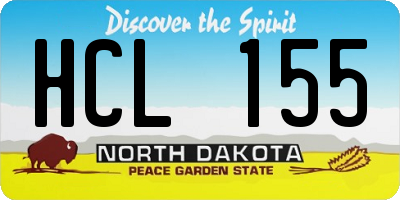 ND license plate HCL155