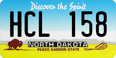 ND license plate HCL158