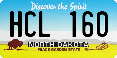 ND license plate HCL160