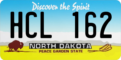 ND license plate HCL162