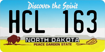 ND license plate HCL163