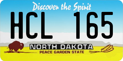 ND license plate HCL165