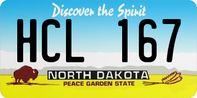 ND license plate HCL167