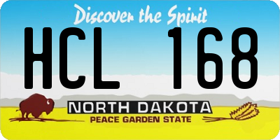 ND license plate HCL168