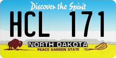 ND license plate HCL171