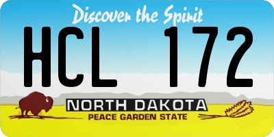 ND license plate HCL172